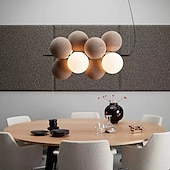 abordables Éclairages grappe-LED suspension 10 lumières verre globe lustre lumière moderne noir rose lustres pendentif luminaire vintage globe boule plafond encastré luminaire 110-240v