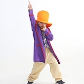 cheap Boys&#039; Costumes-Charlie and the Chocolate Factory Charlie Willy Wonka Cosplay Costume Halloween Group Family Costumes Kid&#039;s Boys Cosplay Halloween Halloween Carnival Masquerade Easy Carnival Costume