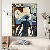 preiswerte Abstrakte Gemälde-Handgemaltes Picasso-Ölgemälde, Picasso-Gemälde, abstraktes figuratives Wandkunstbild, handgefertigtes Gemälde, Kunstwerk für Heimdekoration, Wohnzimmer, Schlafzimmer, gerollte Leinwand, ohne Rahmen