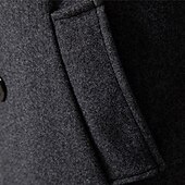 billiga Trenchcoat för män-Herr Vinterkappa Peacoat Trenchcoat Utomhus Dagliga kläder Höst vinter 95% polyester 5% bomull Ytterkläder Kläder Mode Streetwear Slät Kavajslag Dubbelknäppt