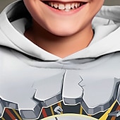 billiga Pojkens 3D Sporter &amp; Spel-Pojkar 3D Fotboll Huvtröja Pullover Långärmad 3D-tryck Höst Vinter Mode Streetwear Häftig Barn 3-12 år Utomhus Ledigt Dagligen Normal