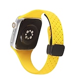 baratos Pulseiras de Apple Watch-Pulseira Esportiva Compatível com Pulseira Apple Watch 38mm 40mm 41mm 42mm 44mm 45mm 49mm Elástico Áspero Fecho Magnético Silicone pulseira de substituição para iwatch Ultra 2 Series 9 8 7 SE 6 5 4 3
