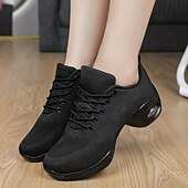 baratos Ténis de Dança-tênis de dança de malha leve femininos – sapatos de jazz respiráveis com cadarço para fitness, zumba e dança hip-hop