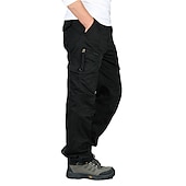 economico Pantaloni cargo-Per uomo Pantaloni cargo Pantaloni tattici Pantaloni Compatto Pantaloni da lavoro Multi tasca Gamba dritta Liscio All&#039;aperto Sport Lunghezza intera Ufficio Sport Sportivo Sport Nero Giallo