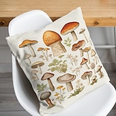 cheap Floral &amp; Plants Style-1PC Mushroom Double Double Side Pillow Cover Soft Decorative Square Cushion Case Pillowcase for Bedroom Livingroom Sofa Couch Chair
