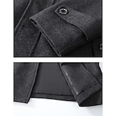 preiswerte Herren-Blazer &amp; -Anzüge-Herren Wintermantel Wollmantel Trenchcoat Outdoor Freizeitskleidung Herbst Winter Wollen warm Windbreaker Oberbekleidung Bekleidung Modisch Strassenmode Glatt Tasche Kargen Einreihiger Verschluss