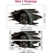 billige Halloween klistremerker-3d halloween gulvveggdekorer, avtagbare spøkelses halloween veggklistremerker dekorasjoner, skumle halloween dekaler for veggdekor dekorasjoner for soverommet, halloween vindu klamrer seg til glassvinduer