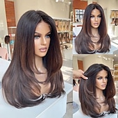 cheap Human Hair Lace Front Wigs-Remy Human Hair 13x4 Lace Front Wig Free Part Brazilian Hair Straight Multi-color Wig 130% 150% Density with Baby Hair Ombre Hair For Women Long Human Hair Lace Wig