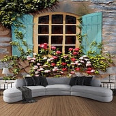 billige landskapsteppe-hage arkitektur blomster hengende billedvev veggkunst stor billedvev veggmaleri dekor fotografi bakteppe teppe gardin hjem soverom stue dekorasjon