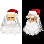 economico Halloween 2024-regalo del festival maschera di babbo natale in lattice vacanza copricapo in lattice trucco maschera a sfera maschio babbo natale