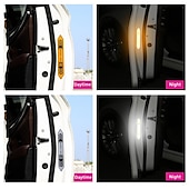 cheap Car Stickers-4 Pcs Car Door Warning Stickers Night Visibility Reflective Tape Door Stickers Decorative Stickers Car Body Reflective Strip Car Accessories