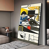 preiswerte Abstrakte Gemälde-Handgemaltes Picasso-Ölgemälde, Picasso-Gemälde, abstraktes figuratives Wandkunstbild, handgefertigtes Gemälde, Kunstwerk für Heimdekoration, Wohnzimmer, Schlafzimmer, gerollte Leinwand, ohne Rahmen