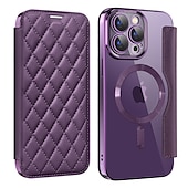 preiswerte Handyhülle für iPhone-Handyhülle für iPhone 16e Apple AirTag iPhone 16 iPhone 15 Pro Max Plus 14 13 12 11 Wallet Case mit Magsafe transparentem Kartensteckplatz Retro TPU PU-Leder