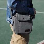 cheap Men's Bags-Men's Canvas Crossbody Shoulder Bag – Multi-Pocket Travel Messenger Bag with Zipper Compartments for Outdoor, Commuting, and Daily Use
