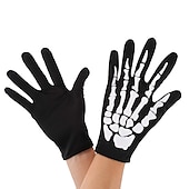 abordables Masques-Crâne de squelette Halloween Gants Masque Accessoires Halloween Horreur Déguisement effrayant Halloween Enfant Adulte Homme Femmes Unisexe Halloween Mardi Gras Déguisements d&#039;Halloween faciles Se