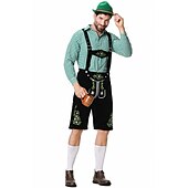 cheap Men-Oktoberfest Lederhosen Shirt Bavarian Bavarian German Wiesn Men's Traditional Style Cloth Blouse Shorts Hat