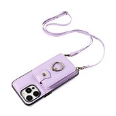 abordables Carcasas iPhone-Funda para iPhone 16 iPhone 15 Pro Max 14 Plus 13 12 11 Pro Max funda de billetera con soporte de anillo y cordón ranura para tarjeta retro TPU metal PU cuero