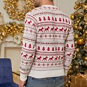 preiswerte Hässliche Pullover-Herren-Weihnachtspullover, Weihnachtspullover, Elch, Schneeflocke, lässiger Herren-Strickpullover, hässlicher Weihnachtspullover, Pullover, Pullover, Strickwaren, Outdoor, Alltag, Urlaub,