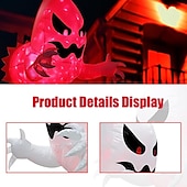 cheap Halloween Lights-Halloween Inflatables Decorations Outdoor Lighted Ghost Broke Out From Window With Rotating Fire Flame Lights Blow Up Scary Halloween Decorations Party Outside Indoor Yard Garden Lawn Decor