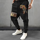 levne Tepláky-Etno Bandana Print Vinobraní Na běžné nošení Pánské 3D tisk Tepláky Běžci Kalhoty Venkovní ulice Běžné / Denní Polyester Černá Námořnická modř Zelená S M L Středně vysoký pas Pružnost Kalhoty