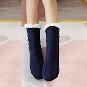 abordables calcetines caseros-Navidad mujer invierno lindo dibujos animados Navidad alce algodón zapatillas estudiante ins moda hogar cálido felpa algodón zapatos zapatillas de invierno para mujer