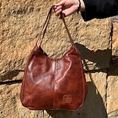 economico Borsette e borse tote-borsa tote grande in similpelle marrone da donna | borsa a tracolla casual con interno spazioso per l&#039;uso quotidiano - design alla moda e resistente
