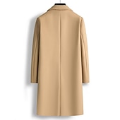 billiga Trenchcoat för män-Herr Vinterkappa Rock Peacoat Utomhus Dagliga kläder Höst vinter Polyester Håller värmen Vattentät Ytterkläder Kläder Mode Streetwear Slät Kavajslag Dubbelknäppt