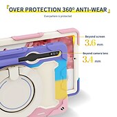 billiga Fodral till Samsung-surfplattor-Tablett Skal fodral Till Samsung Galaxy Tab S9 11 inch S8 Ultra 14.6&#039;&#039; S8 Plus 12.4&#039;&#039; S8 S7 Plus FE S7 11&#039;&#039; A 8.0&quot; A8 A7 Lite Bärbar Handtag Pennhållare Rustning PC Silikon