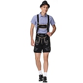  Μπύρα Oktoberfest Lederhosen Πουκάμισο βαυάρος βαυάρος Γερμανικά Λιβάδια Ανδρικά Πανί παραδοσιακού στυλ Μπλούζα Κοντά Παντελονάκια