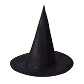 levne Dekorace na terasu-5 ks čarodějnických klobouků - černé čarodějnické klobouky z Oxfordské tkaniny pro halloweenský kostým a party doplňky
