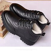 preiswerte Winter- und Schneestiefel-Herren Stiefel Winterstiefel Fleece-Futter Wanderschuhe Geschäftlich Brautkleider schlicht Täglich PU Wasserdicht Warm Stiefeletten / Stiefeletten Schnürsenkel Schwarz Winter