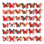cheap Party Favor-200 Pcs 6cm Simulation Butterfly Scene Layout Props Butterfly Accessories Wall Stickers Home Decoration Crafts for Christmas Gifts