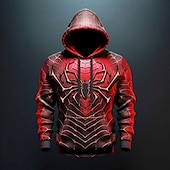 tanie wzór 3D-Męskie Graficzny Pająki Bluza z Kapturem Z kapturem Bluzy Bluza z Kapturem Długi rękaw Bluza z kapturem Kaptur Moda Druk 3D Sporty na świeżym powietrzu Święto Urlop Druk niestandardowy #1 Nadruk