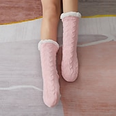 abordables calcetines caseros-Navidad mujer invierno lindo dibujos animados Navidad alce algodón zapatillas estudiante ins moda hogar cálido felpa algodón zapatos zapatillas de invierno para mujer