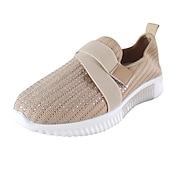 abordables Zapatillas de mujer-Mujer Zapatillas de deporte Slip-Ons Zapatos blancos Tallas Grandes Zapatos Flyknit Exterior Diario Tacón Plano Dedo redondo Deportivo Casual Minimalismo Zapatos para correr Flying Weaving Mocasín