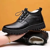 preiswerte Winter- und Schneestiefel-Herren Stiefel Winterstiefel Fleece-Futter Wanderschuhe Geschäftlich Brautkleider schlicht Täglich PU Wasserdicht Warm Stiefeletten / Stiefeletten Schnürsenkel Schwarz Winter