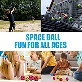 billige Originale leker-3 stk astro hoppeballer, romtema gummi hoppende baller for barn space ball super høy sprett space ball pop sprett ball som brukes av idrettsutøvere som en sports treningsball en flott sanseball