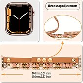 baratos Pulseiras de Apple Watch-Compatível com Pulseira Apple Watch 38mm 40mm 41mm 42mm 44mm 45mm 49mm Feminino Purpurina Couro PU Contas pulseira de substituição para iwatch Ultra 2 Series 9 8 7 SE 6 5 4 3 2 1