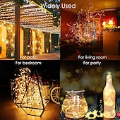 abordables Guirlandes solaires-Guirlande lumineuse solaire à LED pour réception de mariage, élégante, décoration de mariage, 10 m, 33 pieds, 100 LED, 8 modes d&#039;éclairage, guirlande lumineuse étanche, jardin, Noël, mariage, fête