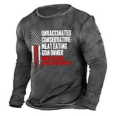 voordelige patriottisch-Veterans Day Mannen Patriot Patriottische Veteraan Nationale Vlag T-shirt 100% Katoen Lange Mouw Grafisch Shirt Zwart Donkerblauw Grijs Comfortabele Tee Sport Buiten Vakantie Mode Ontwerper