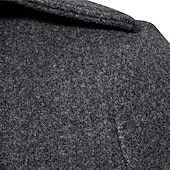 billiga Trenchcoat för män-Herr Vinterkappa Peacoat Trenchcoat Utomhus Dagliga kläder Höst vinter 95% polyester 5% bomull Ytterkläder Kläder Mode Streetwear Slät Kavajslag Dubbelknäppt