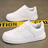 billiga Herrsneakers-Herr Sneakers Kontor / Business Vita skor Promenad Ledigt Dagligen Läder Bekväm Korta stövlar / ankelstövlar Loafers Svart Vit Vår Höst