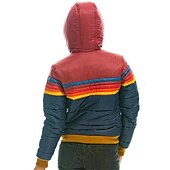 economico Giubbotti in piuma-Per donna Parka Esterno Strada Giornaliero Autunno Inverno Standard Cappotto Standard Antivento Tenere al caldo Contemporaneo Moda Informale Giacca Manica lunga Color Block Strisce Con tasche Zip