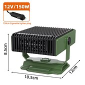 זול ציוד חימום לרכב-תנור חימום לרכב 2 ב-1 12v 150w נייד חזק חשמלי מחמם חשמלי 360 מעלות סיבוב מפשיר שמשות לרכב לאביזרי רכב לרכב