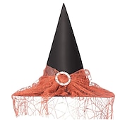 billige halloween 2024-Cosplay Dekorasjon Rekvisitter Kvinnelig Trollmannhette Voksen Heks Hodepryd Barns Feriehette Polyester Taff Walpurgisnatt