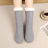 abordables calcetines caseros-Navidad mujer invierno lindo dibujos animados Navidad alce algodón zapatillas estudiante ins moda hogar cálido felpa algodón zapatos zapatillas de invierno para mujer