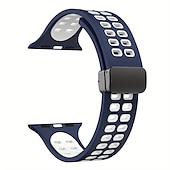 abordables Bracelets Apple Watch-Bracelets de montre intelligente pour Apple Watch 44 mm 40 mm 49 mm 38 mm 45 mm 41 mm 42 mm bracelet en silicone bicolore sport pour femme + bracelet de remplacement à fermoir en D magnétique pour