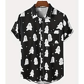 billiga Halloween grafik-Halloween Skelett Dödskalle Pumpa Hawaiian Shirts Aloha Shirt Mönster Till Herr Vuxna Halloween Karnival Maskerad 3D-utskrift Fest Halloween