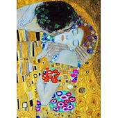 abordables Impressions Célèbres-célèbre toile d&#039;art mural gustav klimt le baiser adele bloch bauer impressions et affiches photos peinture en tissu décoratif pour salon photos sans cadre