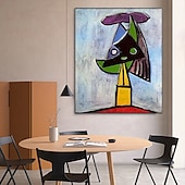 preiswerte Abstrakte Gemälde-Handgemaltes Picasso-Ölgemälde, Picasso-Gemälde, abstraktes figuratives Wandkunstbild, handgefertigtes Gemälde, Kunstwerk für Heimdekoration, Wohnzimmer, Schlafzimmer, gerollte Leinwand, ohne Rahmen